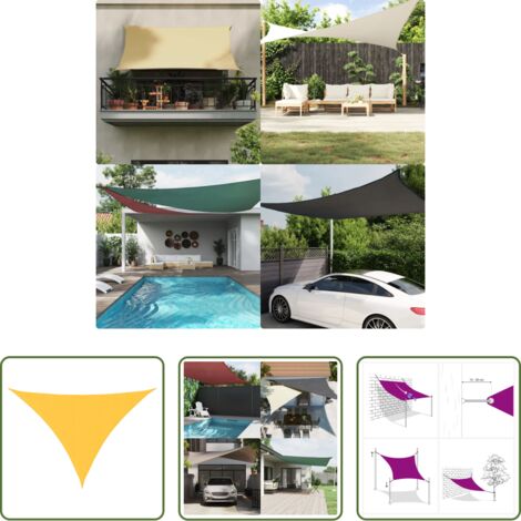 Toldo de vela -  Toldo de vela triangular de tela oxford amarillo 3x4x4 m