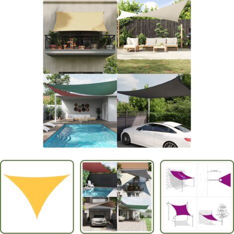 Toldo de vela -  Toldo de vela triangular tela Oxford amarillo 3x4x5 m