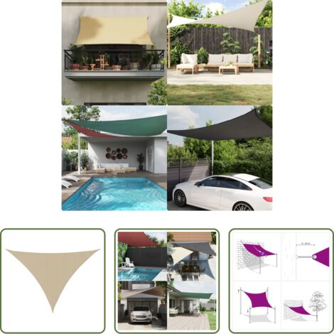 Toldo de vela -  Toldo de vela triangular tela Oxford beige 3x4x4 m