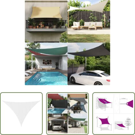Toldo de vela -  Toldo de vela triangular tela Oxford blanco 3,5x3,5x4,9 m