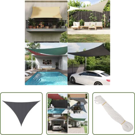 Toldo de vela -  Toldo de vela triangular tela Oxford gris antracita 3x4x4 m