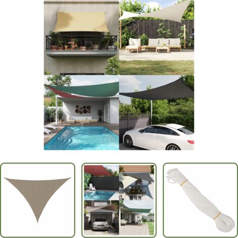 Toldo de vela -  Toldo de vela triangular tela Oxford gris taupe 2,5x2,5x3,5 m