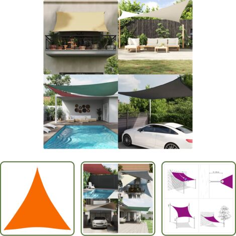 Toldo de vela -  Toldo de vela triangular tela Oxford naranja 3,6x3,6x3,6 m