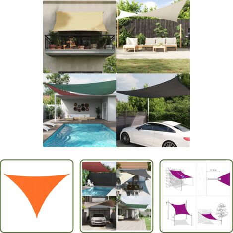 Toldo de vela -  Toldo de vela triangular tela Oxford naranja 3x3x4,24 m