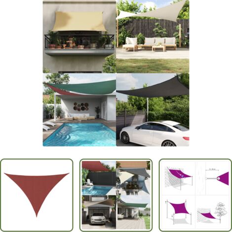 Toldo de vela -  Toldo de vela triangular tela Oxford terracota 3x4x5 m