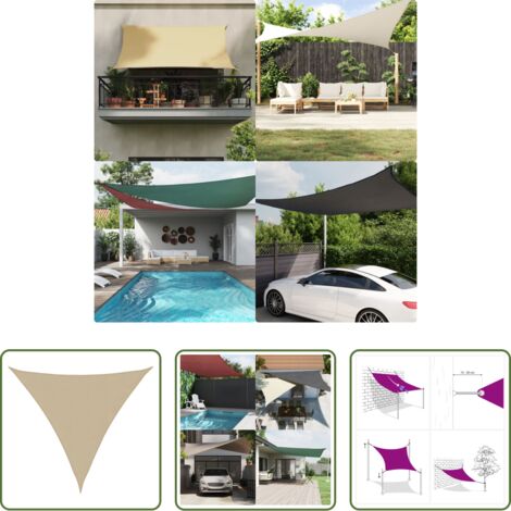 Toldo de vela -  Toldo retráctil 100% poliéster oxford beige 2x2x2 m