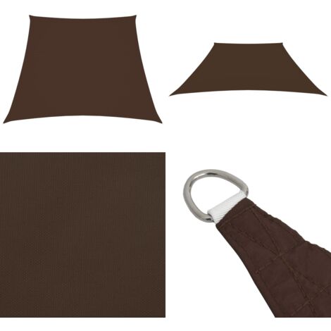 Toldo de vela trapezoidal de tela oxford marrón 2/4x3 m - Toldo trapezoidal - Toldo de tela oxford