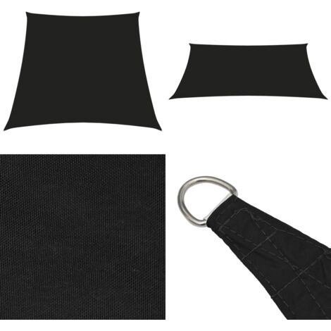 Toldo de vela trapezoidal de tela oxford negro 2/4x3 m - Toldo trapezoidal - Toldo de tela oxford
