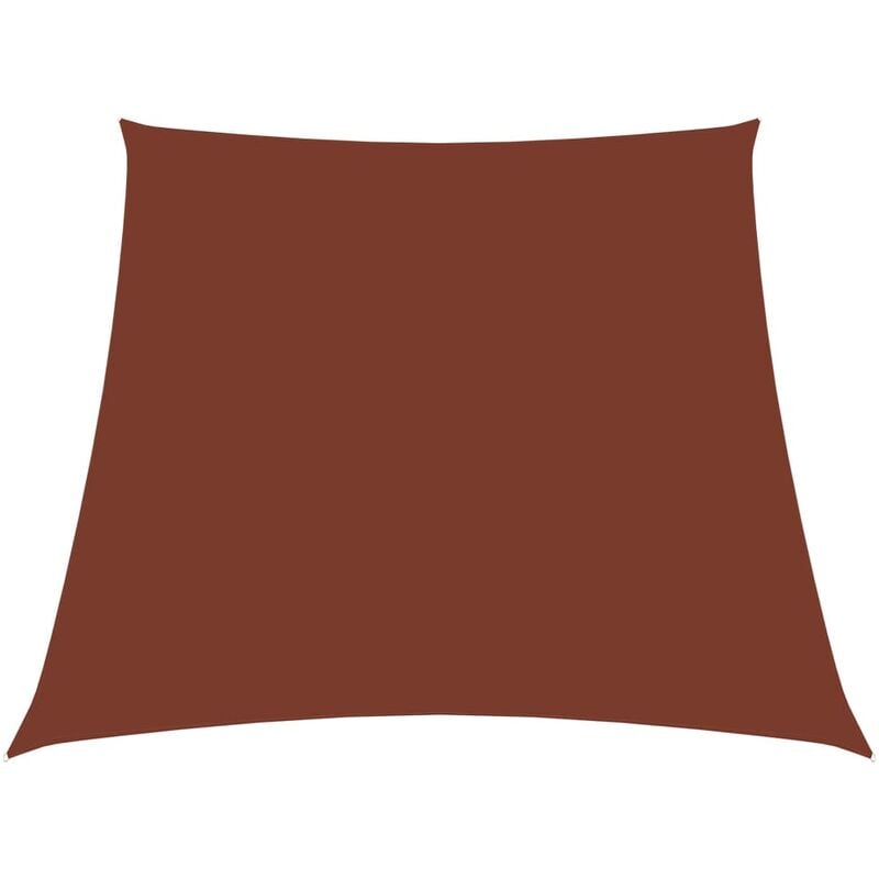 

Toldo de vela trapezoidal de tela oxford terracota 4/5x4 m