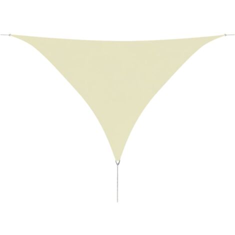 Toldo de vela triangular de tela oxford 3,6x3,6x3,6 m crema
