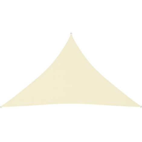 Toldo de vela triangular de tela oxford color crema 3x3x4,24 m