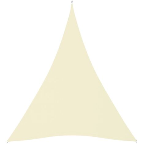 Toldo de vela triangular de tela oxford crema 5x6x6 m