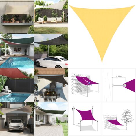Toldo de vela triangular HDPE 3,6x3,6x3,6 m beige - Sombra HDPE - Sombra exterior