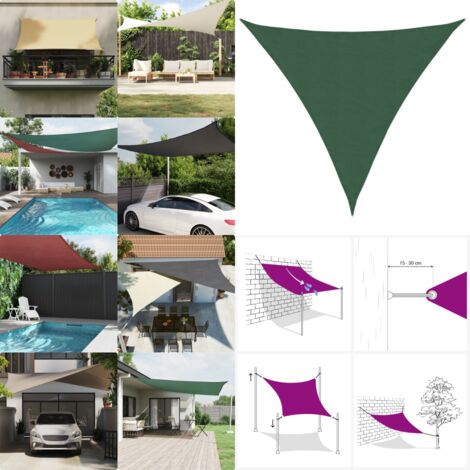 Toldo de vela triangular tela Oxford verde oscuro 4x4x4 m - Toldo de vela - Toldo de jardín
