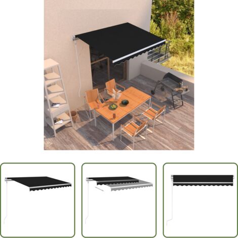 Toldo exterior -  Toldo retráctil automático gris antracita 300x250 cm