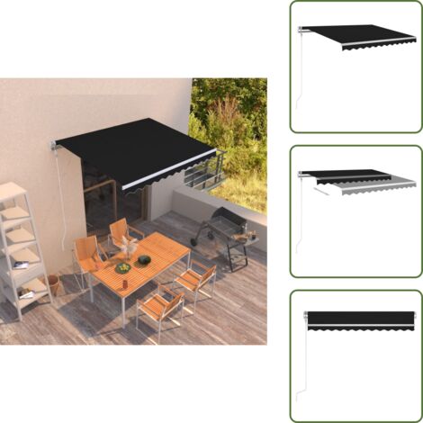 Toldo gris antracita - vidaXL Toldo retráctil automático gris antracita 300x250 cm - Toldo de aluminio