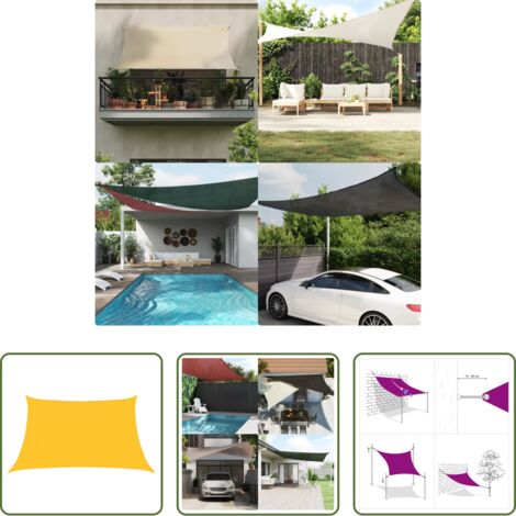 Toldo HDPE -  Toldo de vela HDPE amarillo 160 g/m² 3/4x2 m