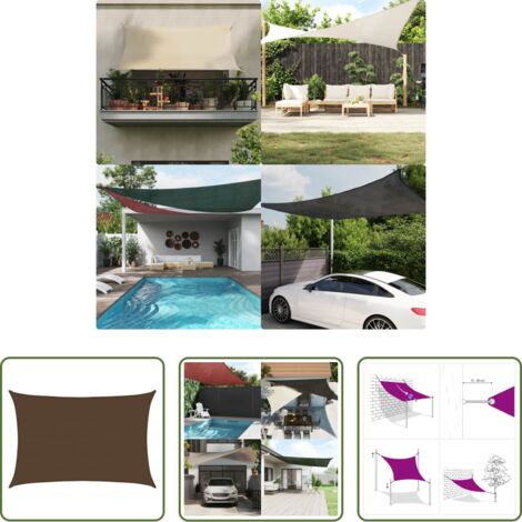 Toldo HDPE -  Toldo de vela HDPE marrón 160 g/m² 5x7 m