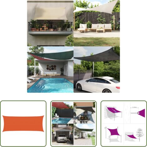 Toldo hdpe -  Toldo de vela HDPE naranja 160 g/m² 2x4,5 m