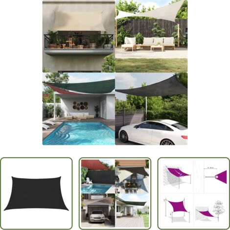 Toldo hdpe -  Toldo de vela HDPE negro 160 g/m² 3/4x2 m