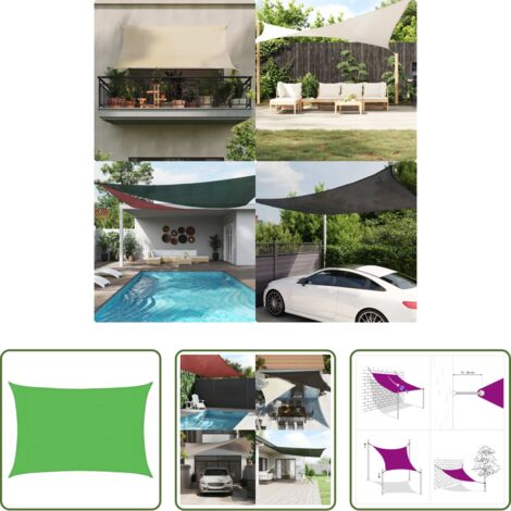 Toldo HDPE -  Toldo de vela HDPE verde claro 160 g/m² 3x5 m