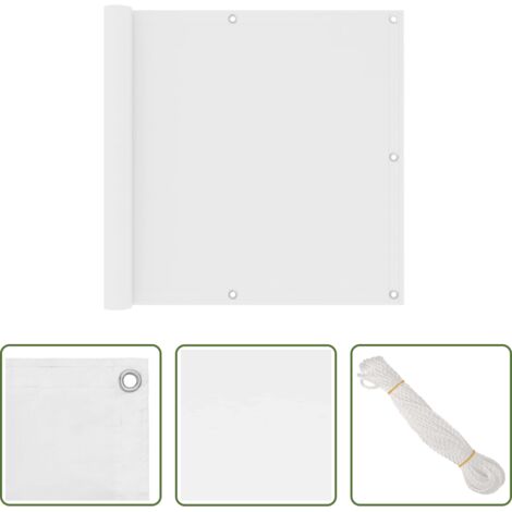 Toldo impermeable -  Toldo para balcón tela oxford blanco 90x400 cm