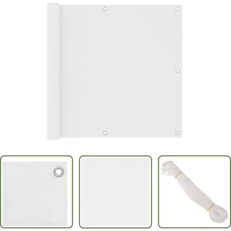 Toldo impermeable -  Toldo para balcón tela oxford blanco 90x600 cm