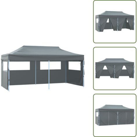 Toldo impermeable - vidaXL Carpa plegable profesional con 4 paredes acero antracita 3x6 m - Toldo UV