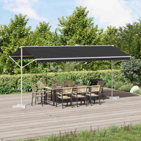 Toldo independiente Gris antracita 5 x 3 m Poliéster