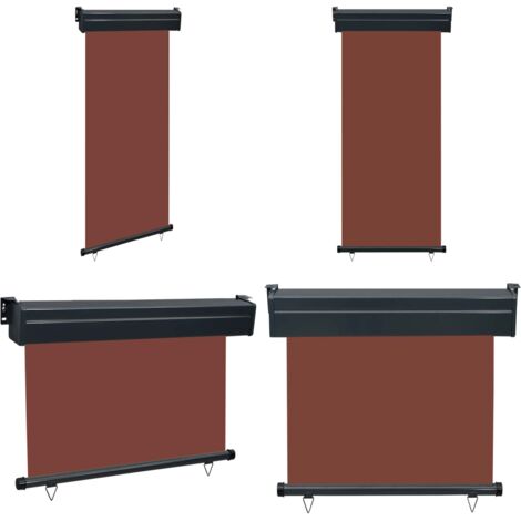 Toldo lateral de balcón marrón 85x250 cm - Toldo de balcón - Toldo automático