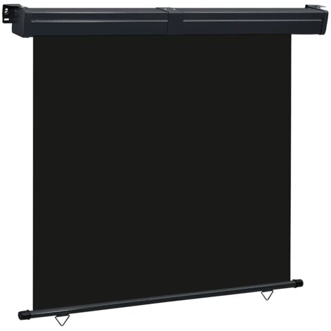 Toldo lateral de balcón negro 165x250 cm
