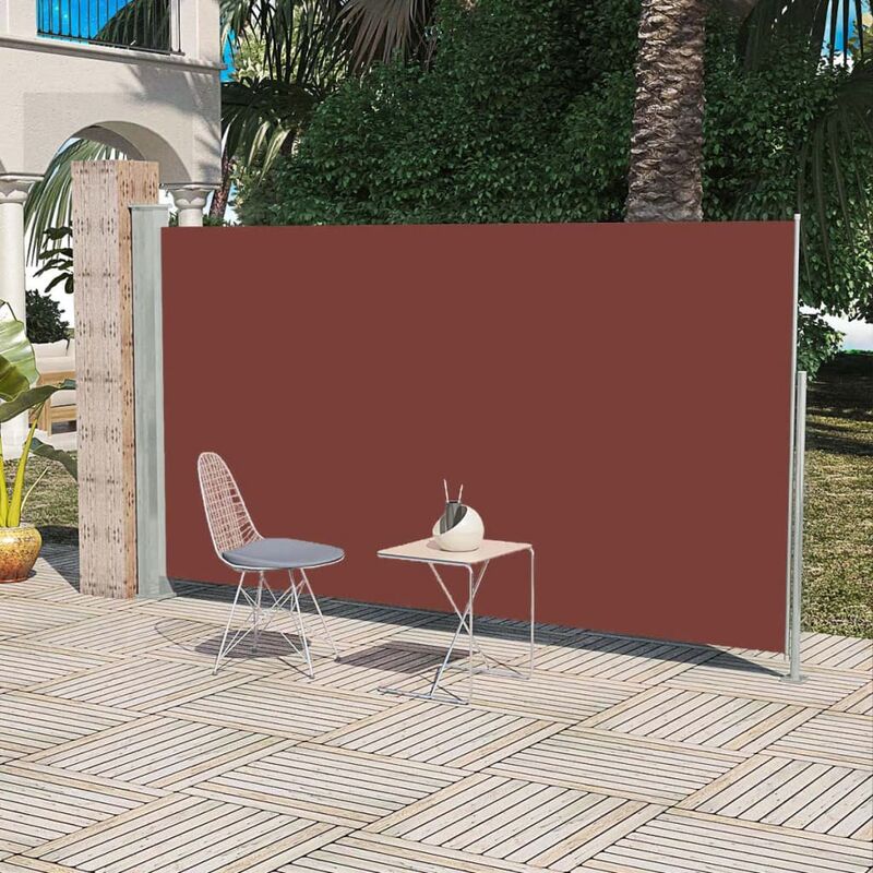 

Toldo lateral de jardín o terraza marrón 160x300 cm