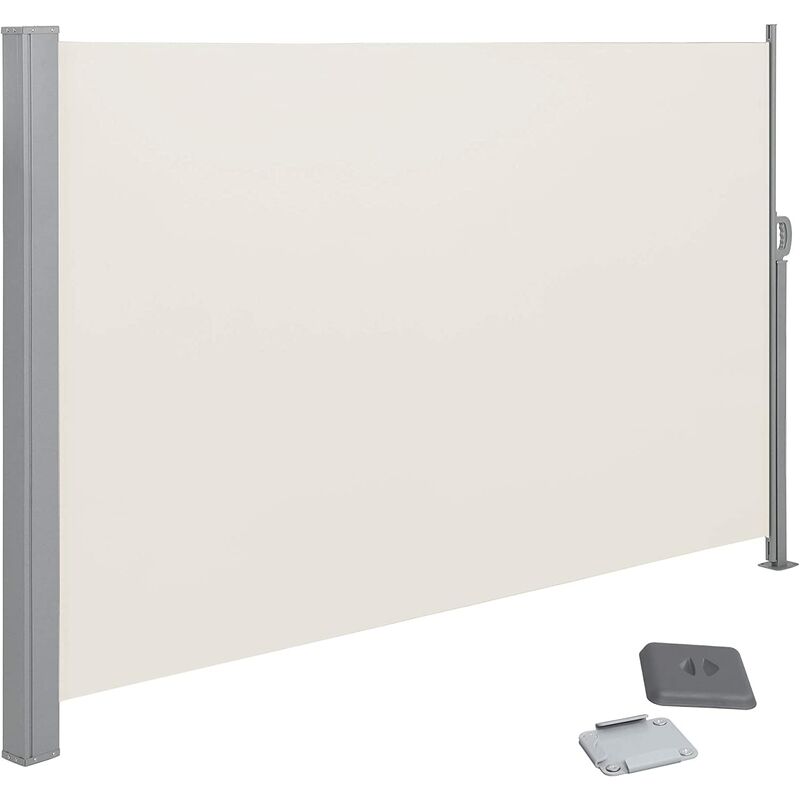 

Toldo Lateral para Balcón y Terraza, 180 x 350 cm (Altura x Longitud), Protección de la Intimidad, Protección Solar, Persiana Lateral, Taupe