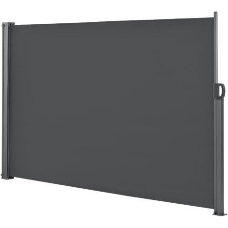 Toldo lateral parasol toldo privacidad metal y poliéster 160 x 300 cm gris 030001099