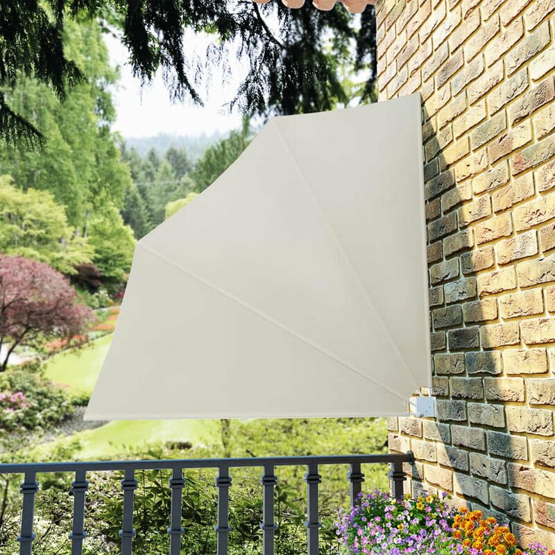 

Toldo lateral plegable de balcon color crema 140x140 cm