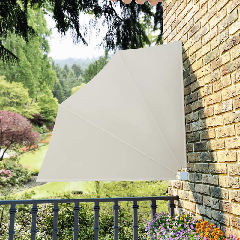 

Toldo lateral plegable de balcón color crema 140x140 cm