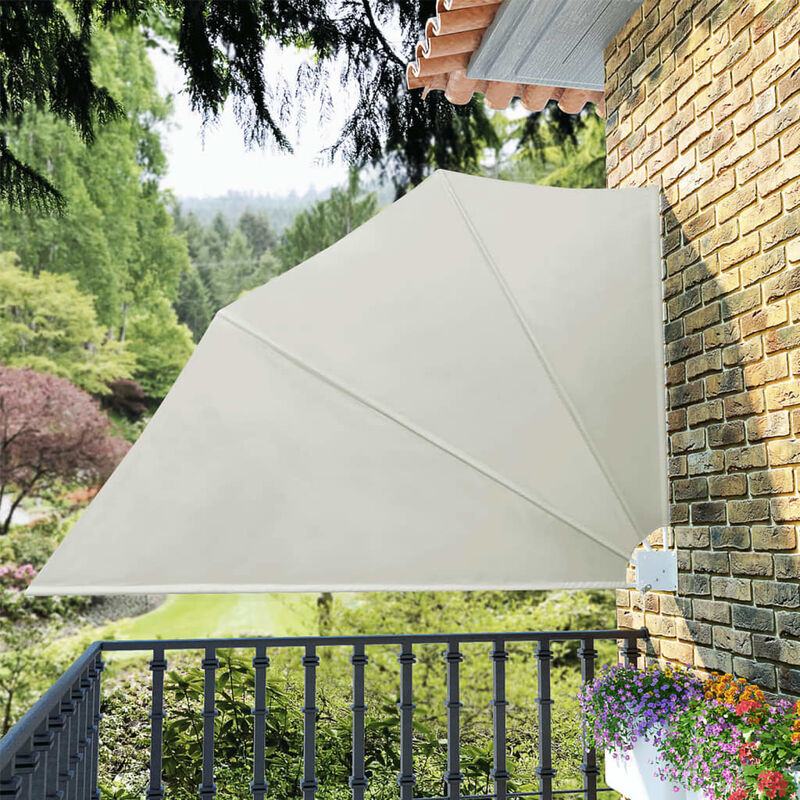 

Toldo lateral plegable de balcón color crema 160x240 cm