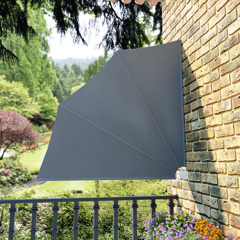 

Toldo lateral plegable de balcón gris 140x140 cm