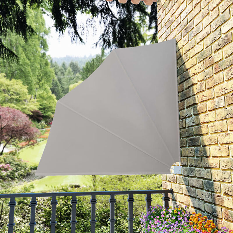 

Toldo lateral plegable terraza color crema 140x140 cm