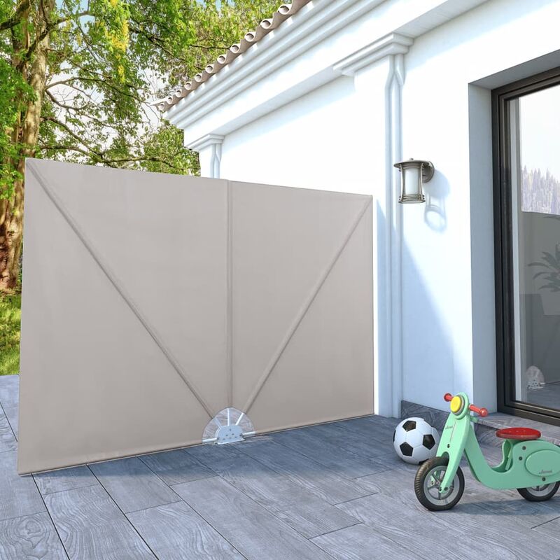 

Toldo lateral plegable terraza color crema 240x160 cm