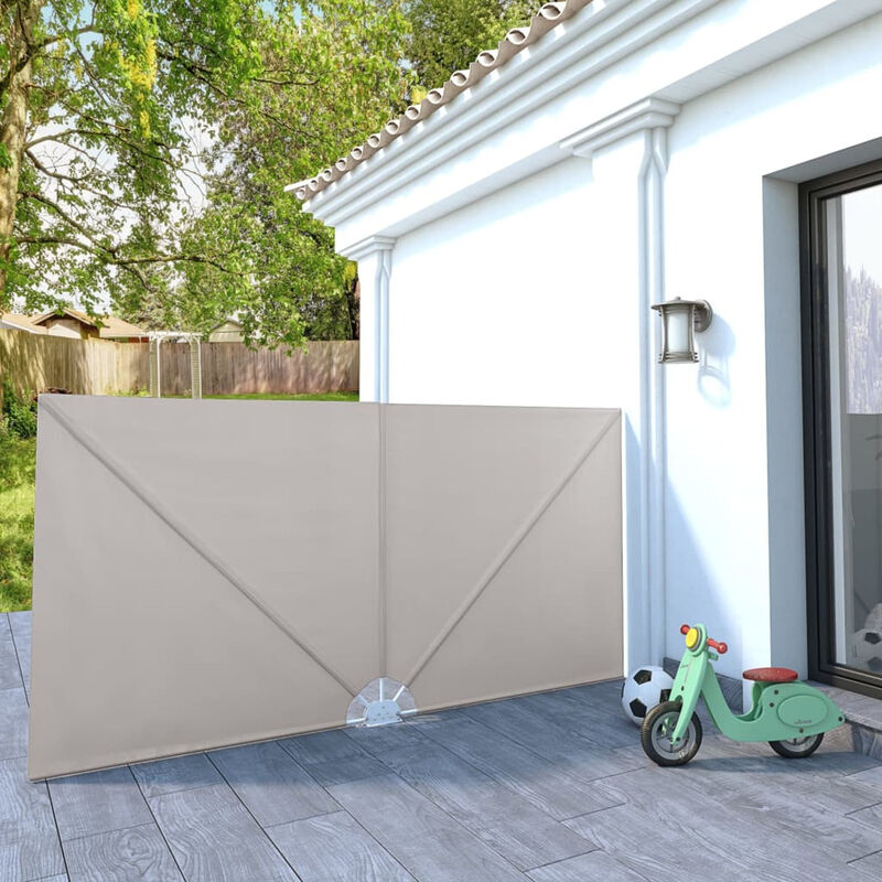 

Toldo lateral plegable terraza color crema 300x150 cm
