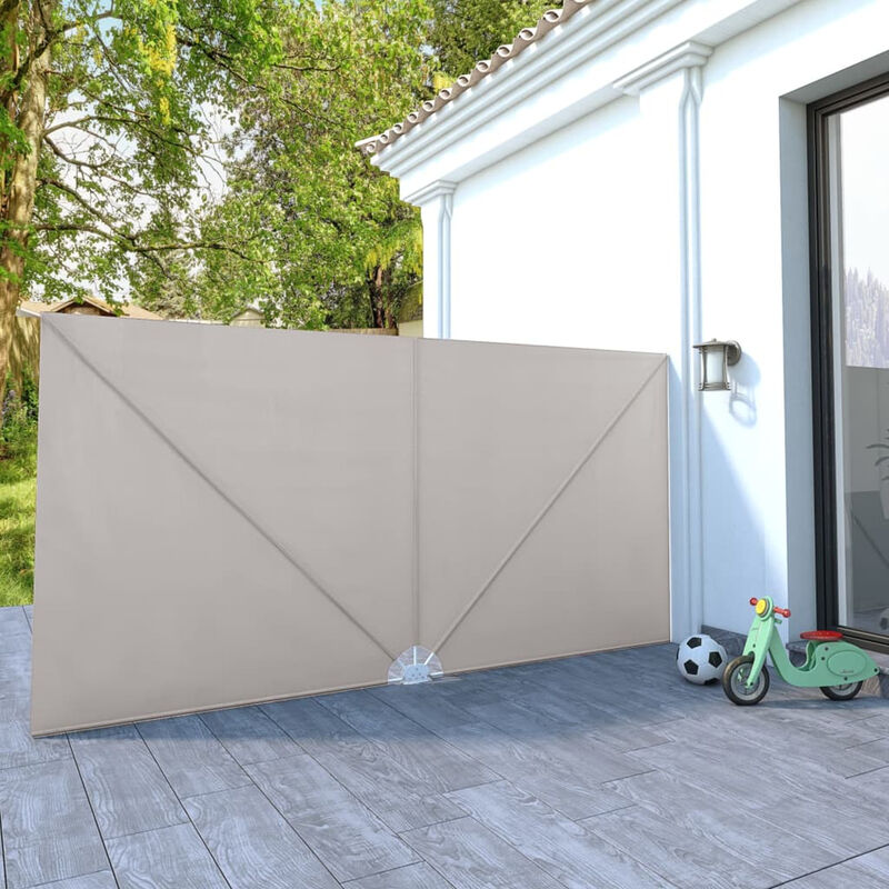 

Toldo lateral plegable terraza color crema 400x200 cm
