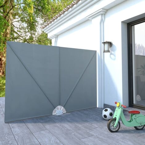 Toldo lateral plegable terraza gris 240x160 cm