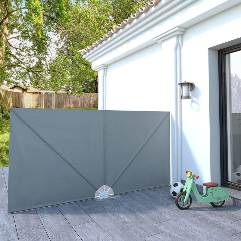 

Toldo lateral plegable terraza gris 300x150 cm