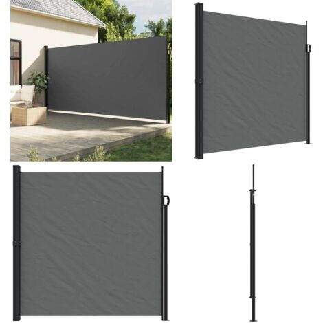 Toldo lateral retráctil antracita 200x300 cm - Toldo de jardín - Toldo retráctil