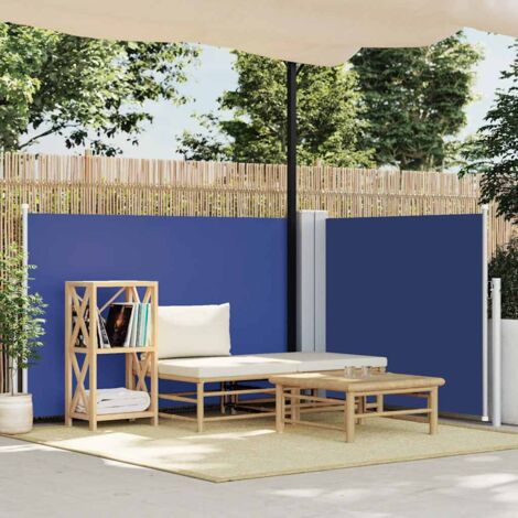Toldo lateral retráctil azul 100x600 cm