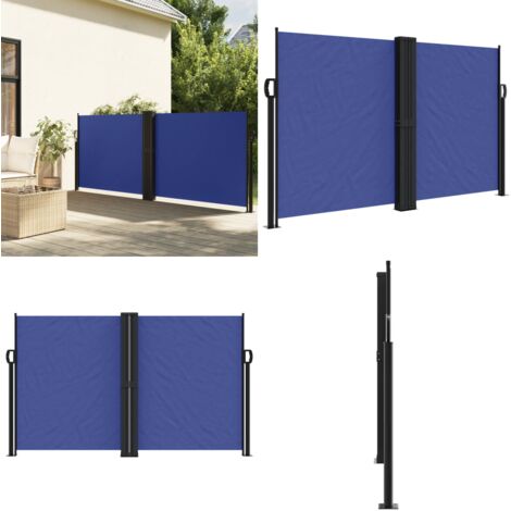 Toldo lateral retráctil azul 140x600 cm - Toldo retráctil - Toldo azul