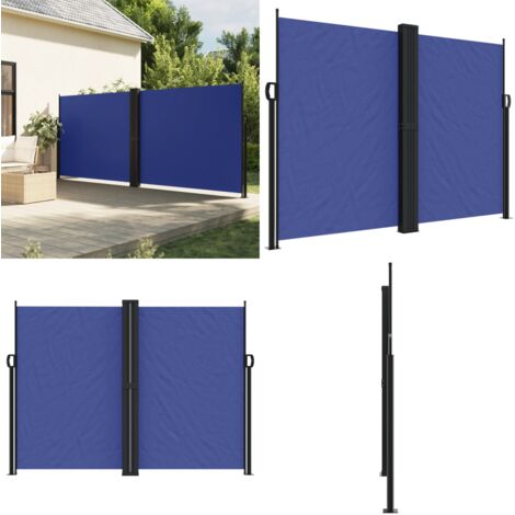 Toldo lateral retráctil azul 180x1000 cm - Toldo retráctil - Toldo de jardín
