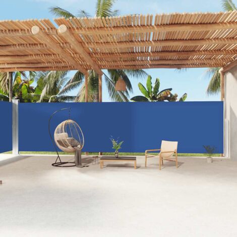 Toldo lateral retráctil azul 200x1200 cm