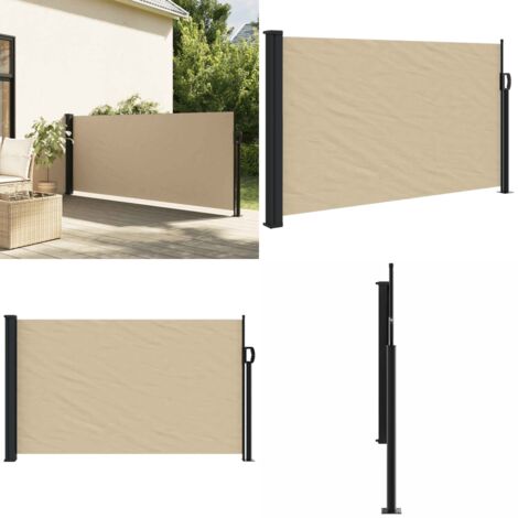 Toldo lateral retráctil beige 120x500 cm - Toldo retráctil - Toldo de jardín